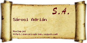 Sárosi Adrián névjegykártya